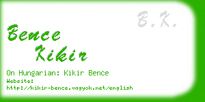 bence kikir business card